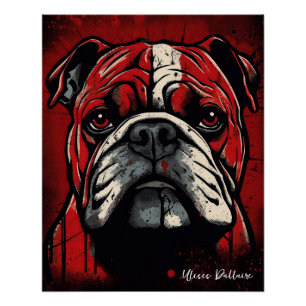 Pôster The Bulldog, Red and Black 002 - Ulises Dallaire