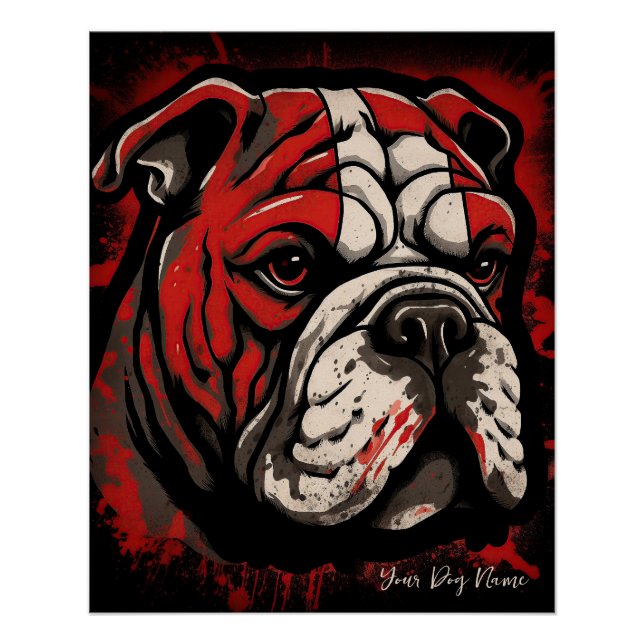 Pôster The Bulldog, Red and Black 003 - Ulises Dallaire (Frente)