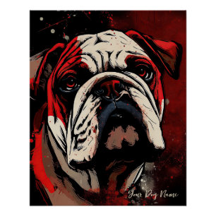Pôster The Bulldog, Red and Black 004 - Ulises Dallaire