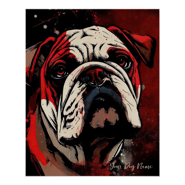 Pôster The Bulldog, Red and Black 004 - Ulises Dallaire (Frente)