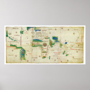 Poster The Cantino Planisphere World Map (1502)