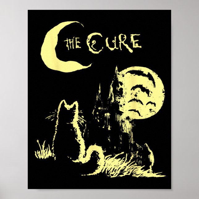 Poster The Cat Gothic Retro Cat Lover Men Women Kids  (Frente)