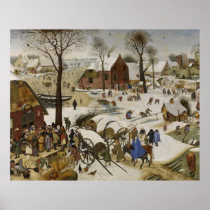 Poster The Census at Bethlehem (by Pieter Bruegel)