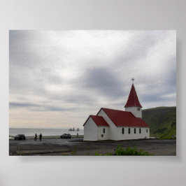 Poster The church o Vik in Iceland