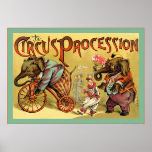 Poster The Circus Procession ~ Vintage Circus