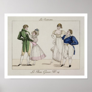 Poster The Contrasts, plate 24 from 'Le Bon Genre', 1811