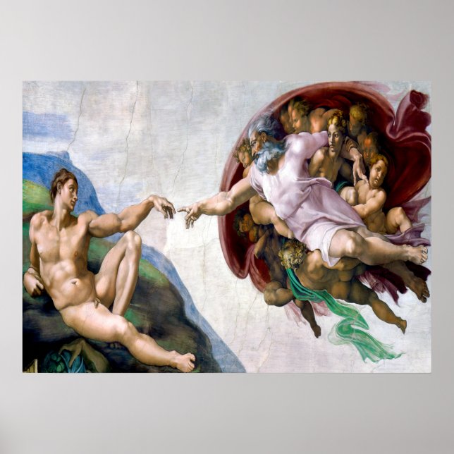 Poster The Creation of Adam by Michelangelo (Frente)