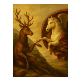 Pôster  The Creation - Pegasus and Deer - Masterpiece