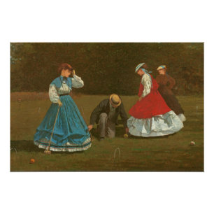Pôster The croquet game, 1866 (óleo na canvas)