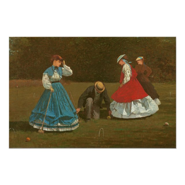Pôster The croquet game, 1866 (óleo na canvas) (Frente)