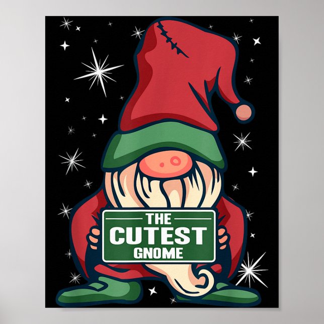 Poster The Cutest Gnome Xmas Elf Matching Family Christma (Frente)