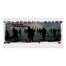 Pôster The D Day on June 6th 1944 on a White Paper