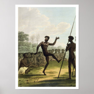 Poster The Dance, aborigines from New South Wales engrave