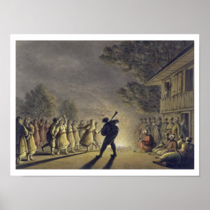 Poster The Dance of the Bulgarian Peasants, pub. by Willi