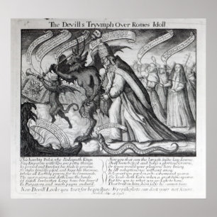 Poster The Devil leading the Pope in Chains, 1680