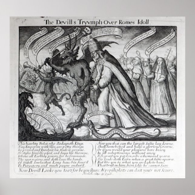 Poster The Devil leading the Pope in Chains, 1680 (Frente)