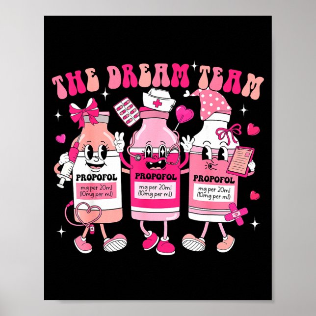 Poster The Dream Team Retro Groovy Nurse Medical Nursing  (Frente)