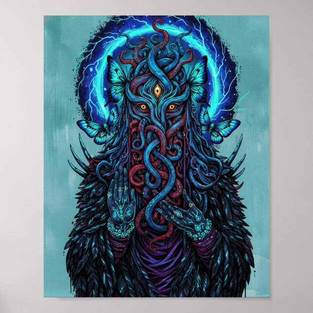 Poster The Dream Weaver - Psychedelic Dark Fantasy Wall  (Frente)