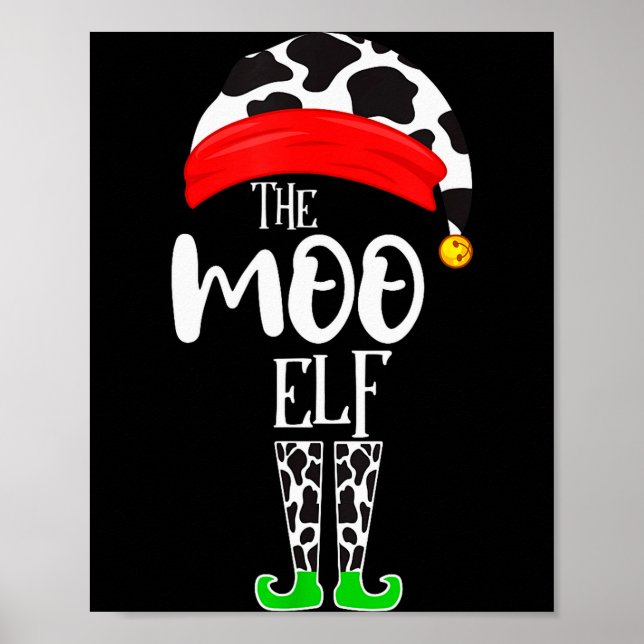Poster The Elf Moo Cow Funny Christmas Elf Family Matchin (Frente)