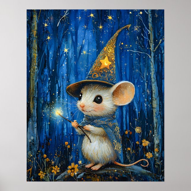 Poster The Enchanted Magician Mouse Fantasy Art (Frente)