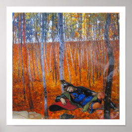 Poster The Enchanted Woods - A Faerie tale - collage art