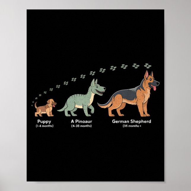 Poster The Evolution Of A German Shepherd - Dog Owner Pet (Frente)