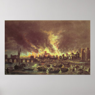 Poster The Excelente Fire of London, 1666
