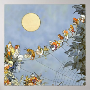 Poster "The Fairies Birthday" por Heath Robinson