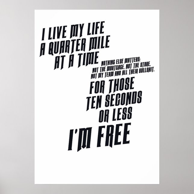 Poster The Fast And The Furious  I Live My life (Frente)