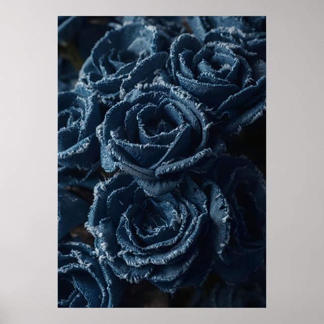 Poster The Fierce Grace of Reconstructed Denim Roses (Frente)