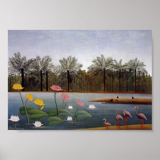 Poster The Flamingos by Henri Rousseau (Frente)