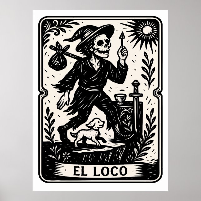 Poster The Fool Tarot Card Art Print (Frente)