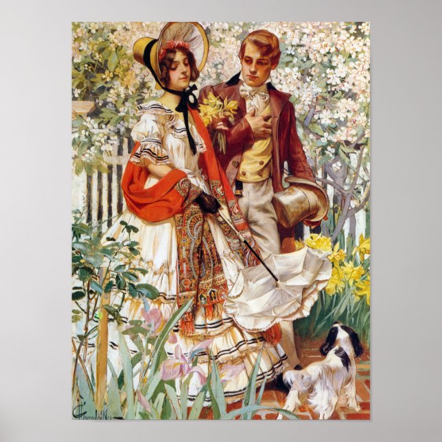 Poster The Garden Walk, 1904 por J. C. Leyendecker (Frente)