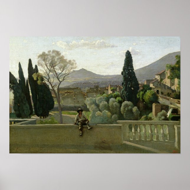 Poster The Gardens of the Villa d'Este, Tivoli, 1843 (Frente)