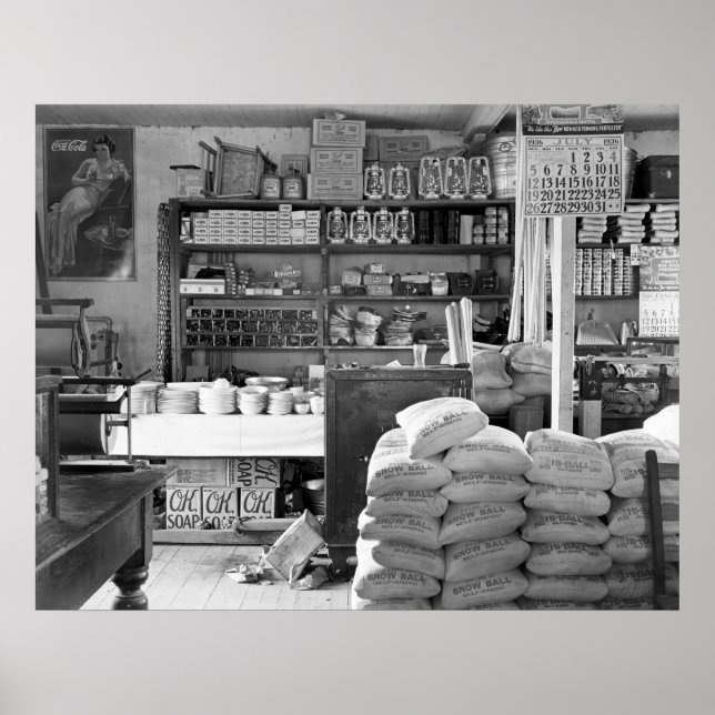 Poster The General Store, Moundville, Alabama: 1936 (Frente)