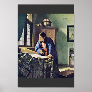 Poster The Geographer., Por Johannes Vermeer