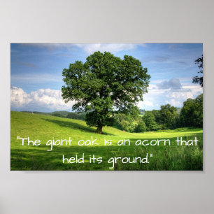 Poster  “The giant oak is an acorn that held its ground.”