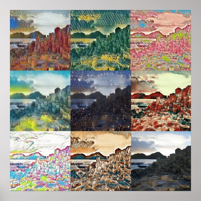 Poster The Giant's Causeway...Northern Ireland Collage (Frente)
