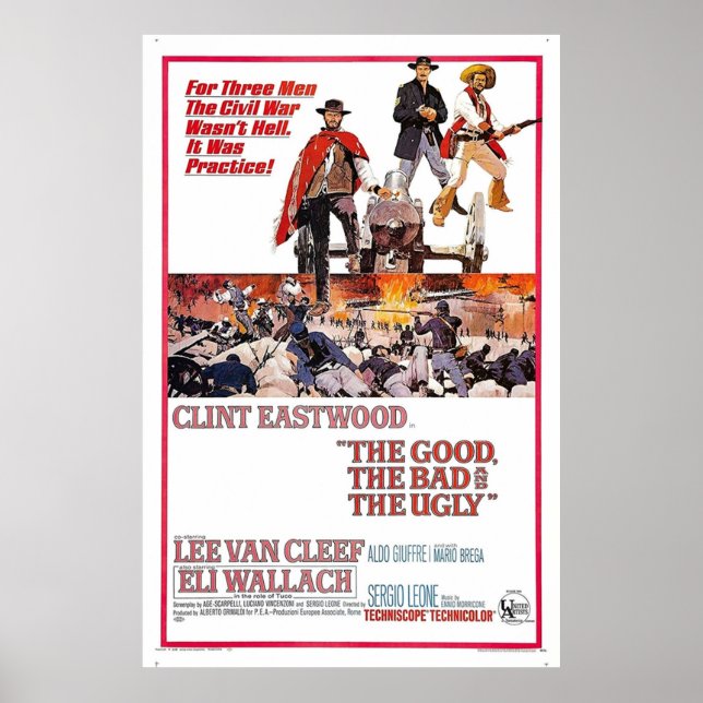 Poster The Good The Bad and The Ugly 1966 Movie Art (Frente)