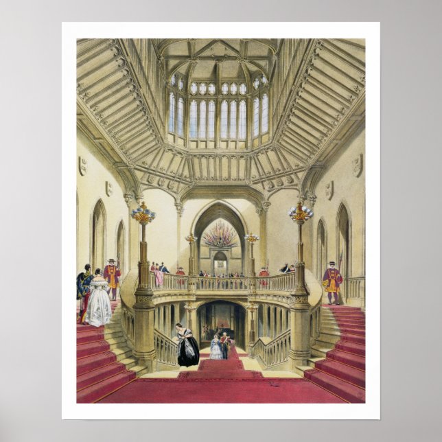 Poster The Grand Staircase, Windsor Castle, from 'A Histo (Frente)