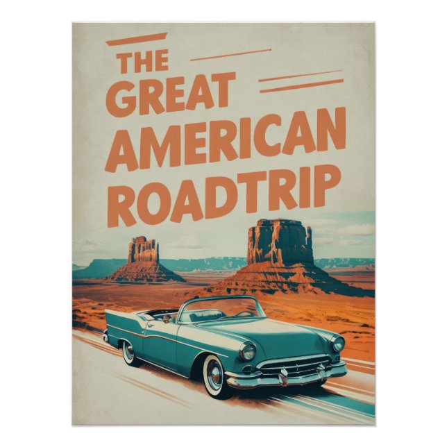 Pôster The Great American Roadtrip Poster - Desert (Frente)