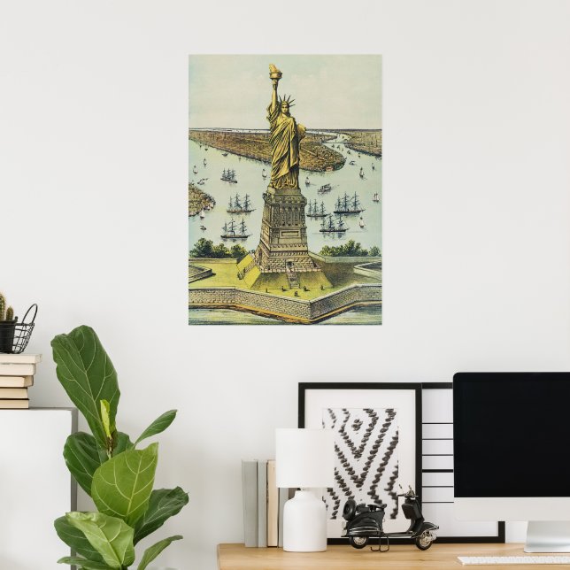 Poster The Great Bartholdi Statue, Statue of Liberty (Escritório em casa)