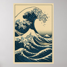 Poster The Great Wave and Mount Fuji: Power and Stillness