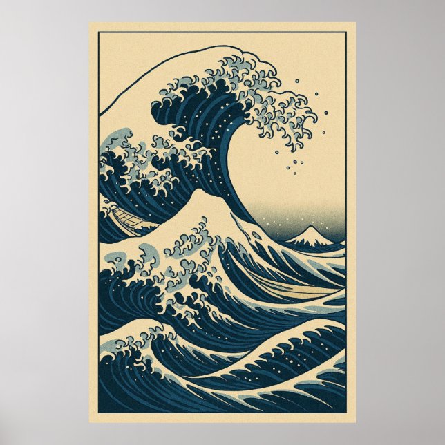 Poster The Great Wave and Mount Fuji: Power and Stillness (Frente)