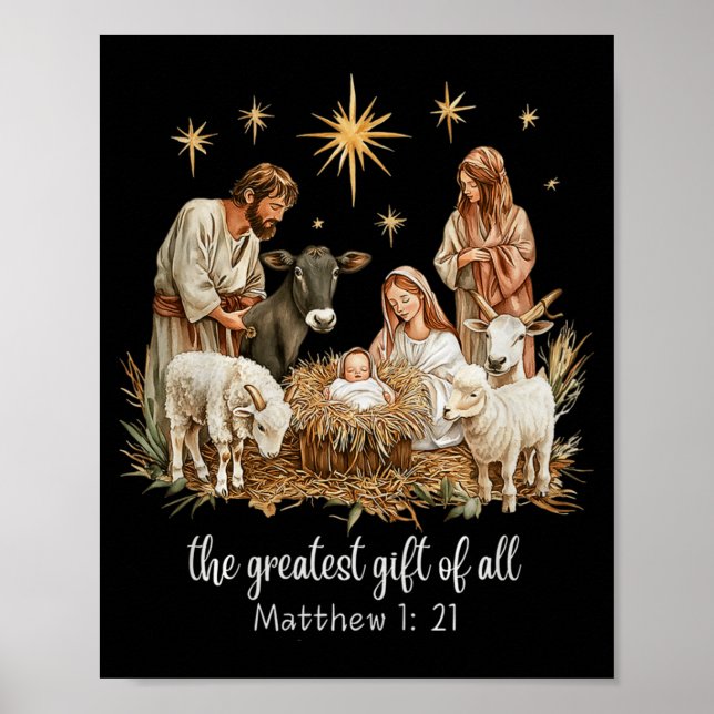Poster The Greatest For All Christmas Nativity Jesus Chri (Frente)