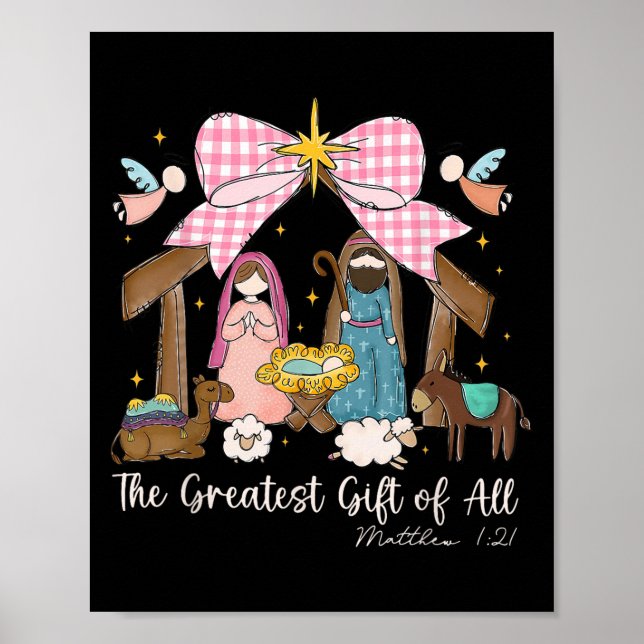 Poster The Greatest Gift For All Christmas Nativity Jesus (Frente)
