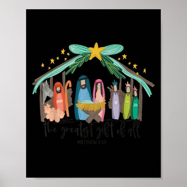 Poster The Greatest Gift For All Christmas Nativity Jesus (Frente)