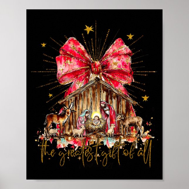 Poster The Greatest Gift For All Christmas Nativity Jesus (Frente)