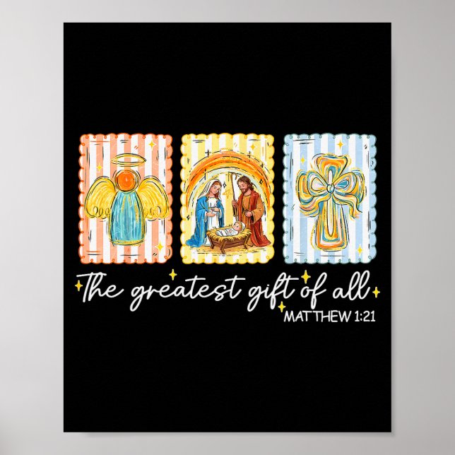 Poster The Greatest Gift For All Christmas Nativity Jesus (Frente)