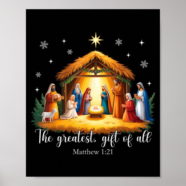 Poster The Greatest Gift For All Christmas Nativity Jesus (Frente)